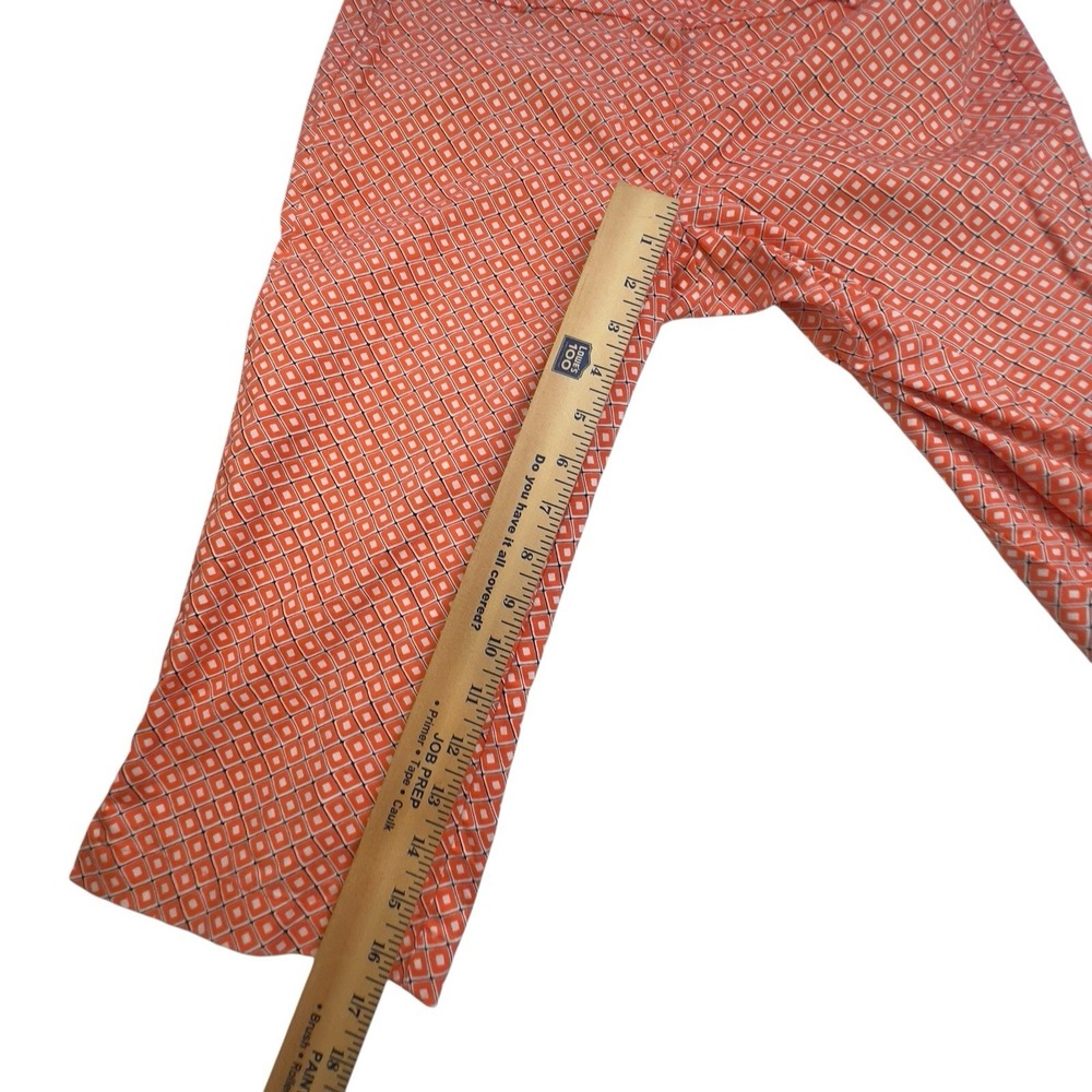 Ann Taylor Bermuda/Boardwalk Short Deep Orange‎ Geometric Print Stretch Size 4 - Picture 7 of 9